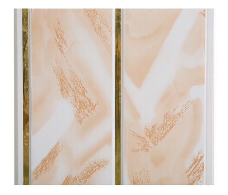 बाथरूम क्लैडिंग 250 मिमी के लिए वाइड गोल्डन लाइन्स पनरोक दीवार पैनल