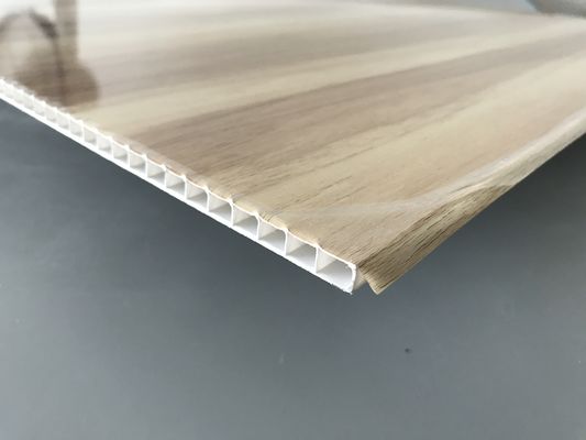 स्थिर लकड़ी के साथ व्यावसायिक लकड़ी के फ्लैट पीवीसी छत टाइल्स 595 मिमी / 603 मिमी