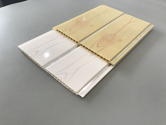 200 × 5.95M इंटीरियर आर्टिस्टिक पीवीसी लकड़ी के आवरण पैनल रेस्तरां के लिए 7 मिमी मोटाई 8 इंच पीवीसी छत पैनल लोकप्रिय लकड़ी का रंग