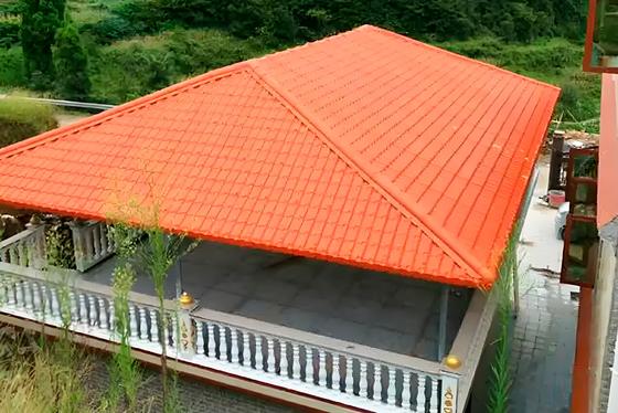 Residential Homes Light Weight 2mm Thickness Spanish Style PVC Roofing Material For Construction